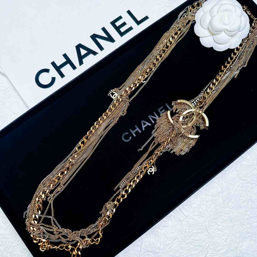 95新 Chanel/香奈儿 柚礼中古/香奈儿瀑布双C流苏项链CG501146