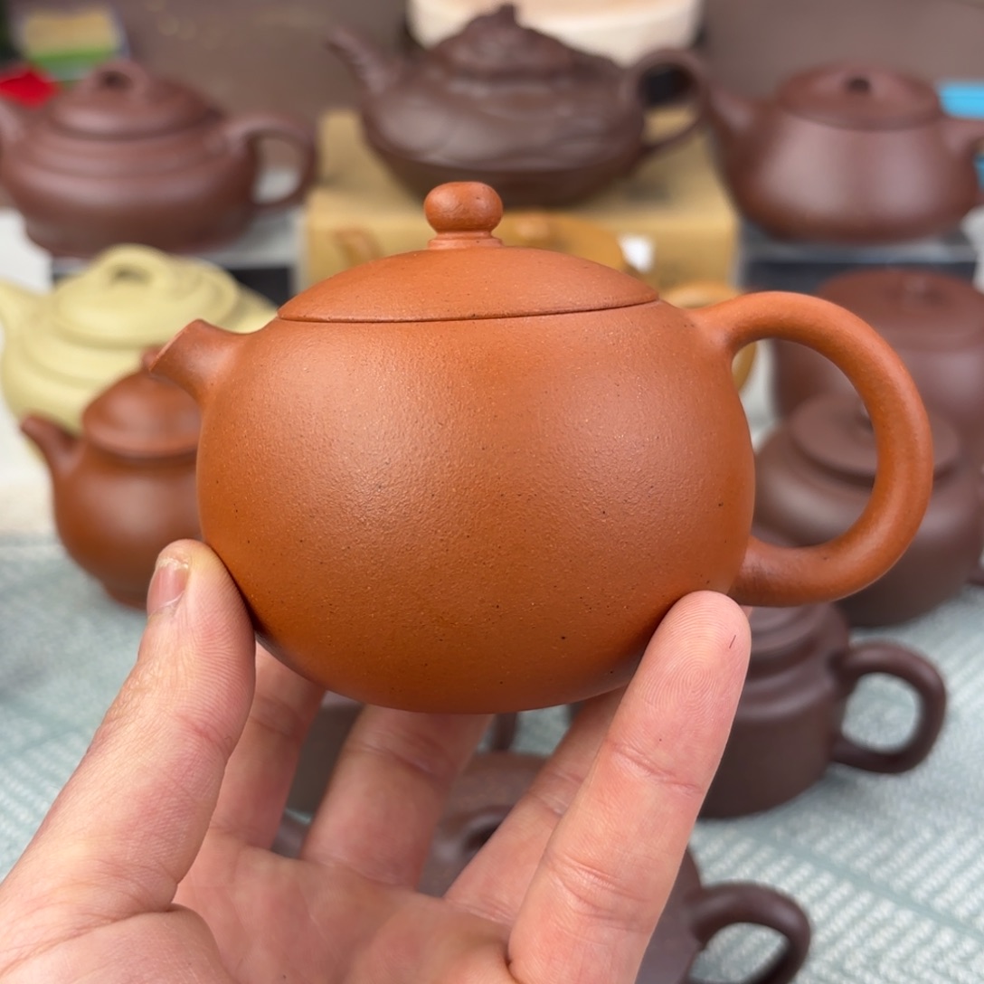 紫砂茶壶红泥 西施 210cc