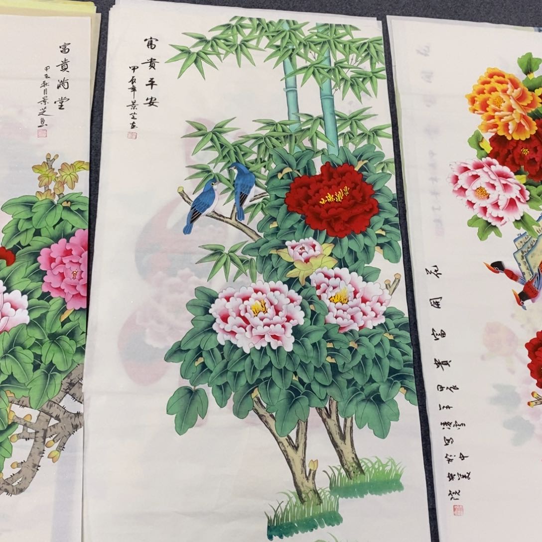 国画尺寸140✖️70四尺工笔手绘国画