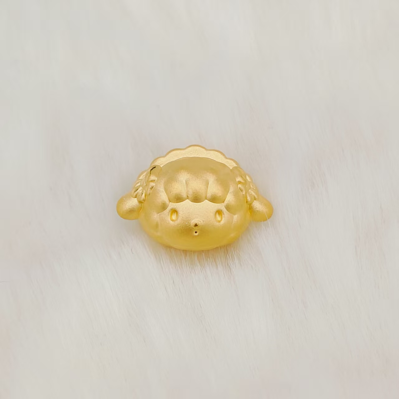 吉金珠宝足金999小羊必爱诺大头素金3D硬金转运珠手串