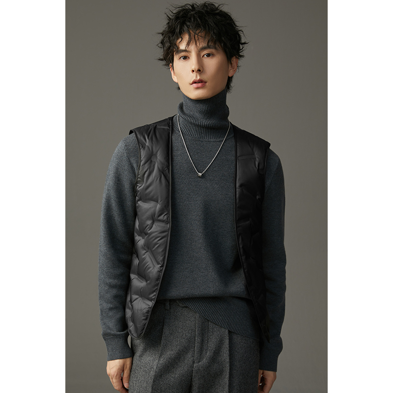 【90白鹅绒】男隐藏式羽绒马甲冬可搭配任意外套100g以下（不含）001