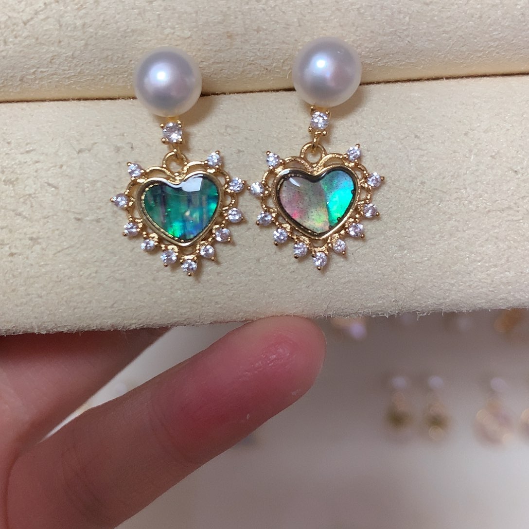 淡水珍珠耳饰合金