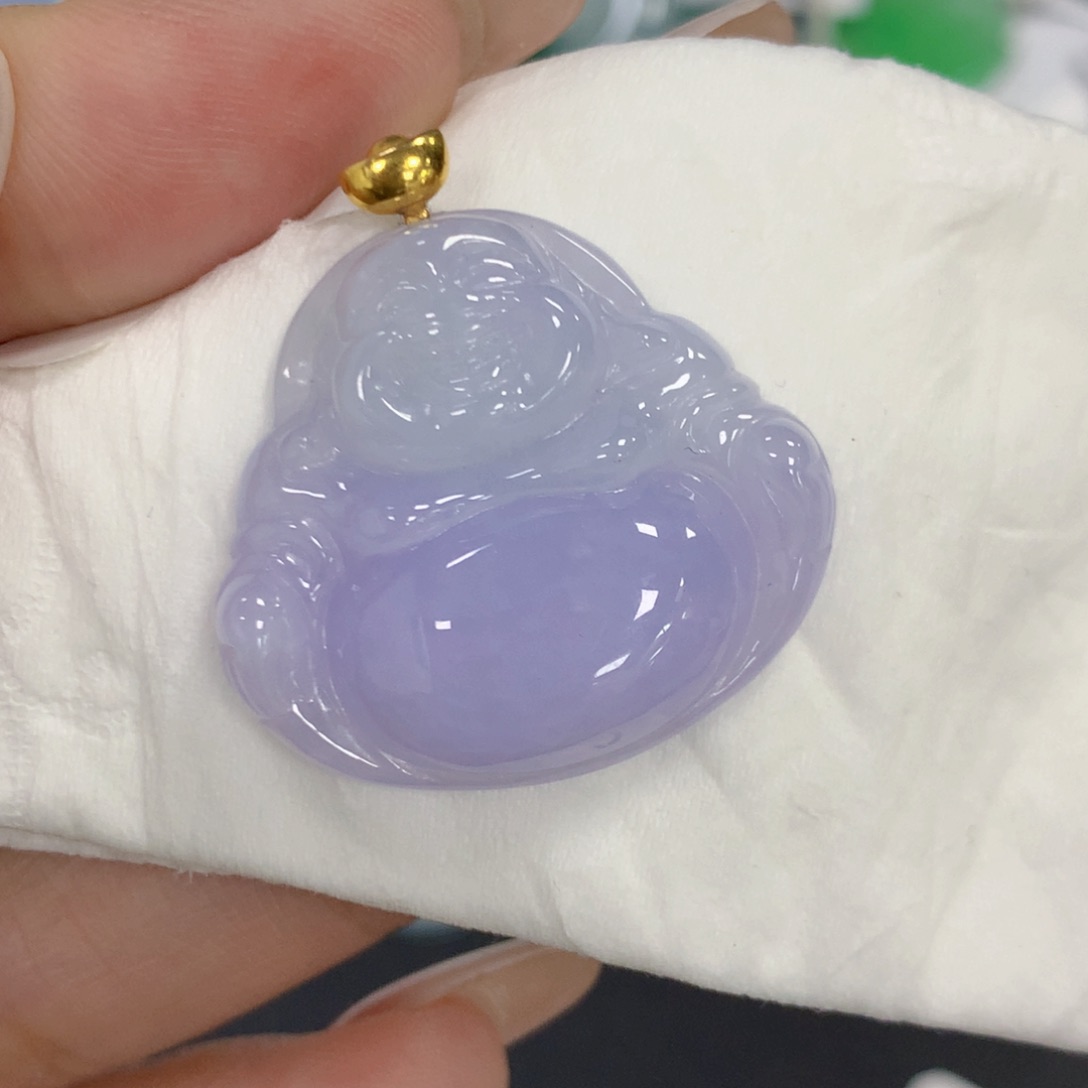 颈饰18K金镶嵌翡翠