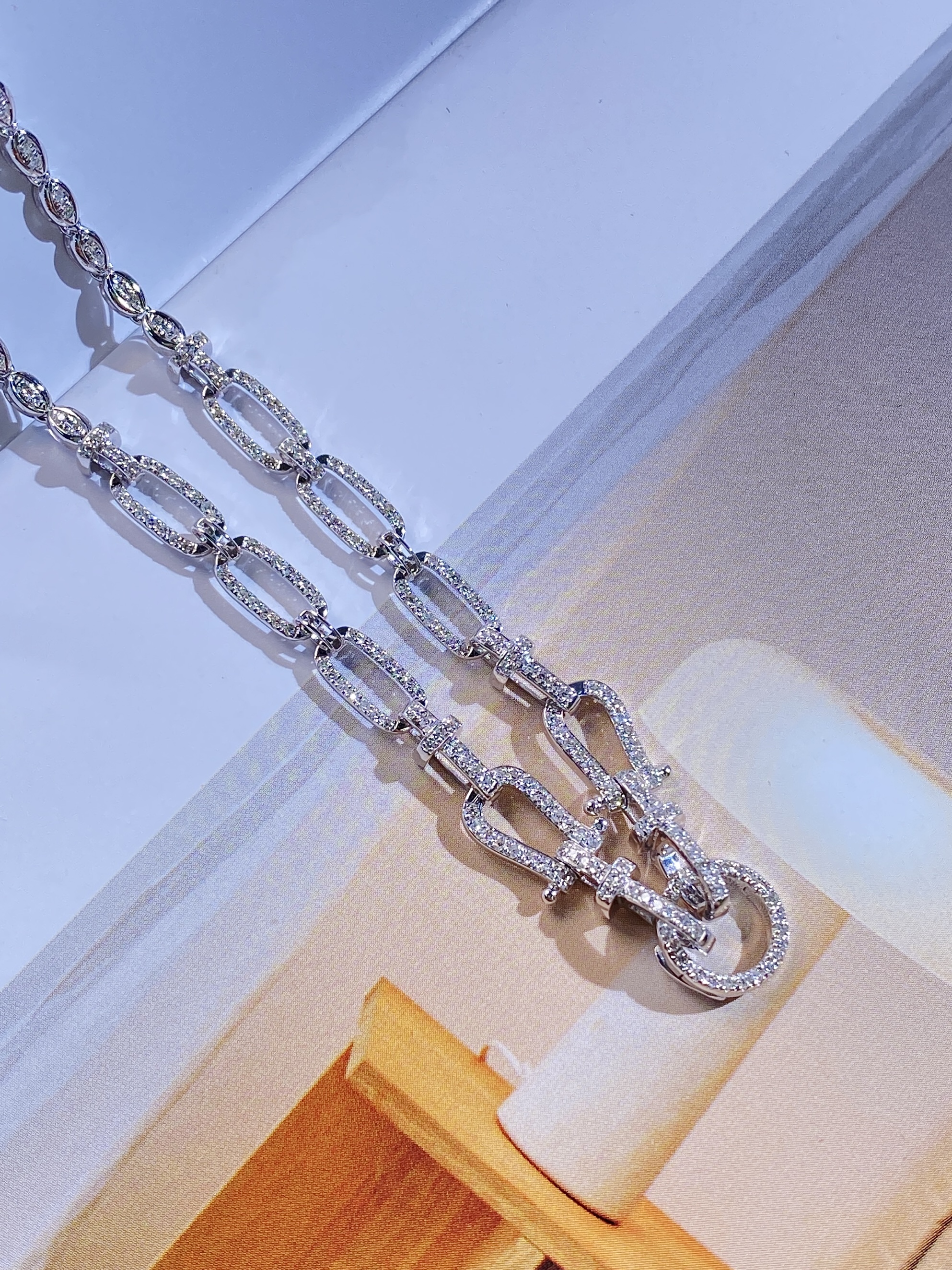 【秋玥珠宝俩用款18K金镶嵌俩用款小提溜滴流钻石项链百搭简约手链