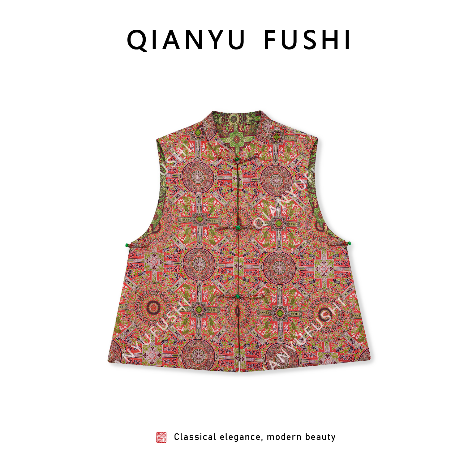 【红八达】新中式双面穿优雅轻奢气质开衫马甲V25X013