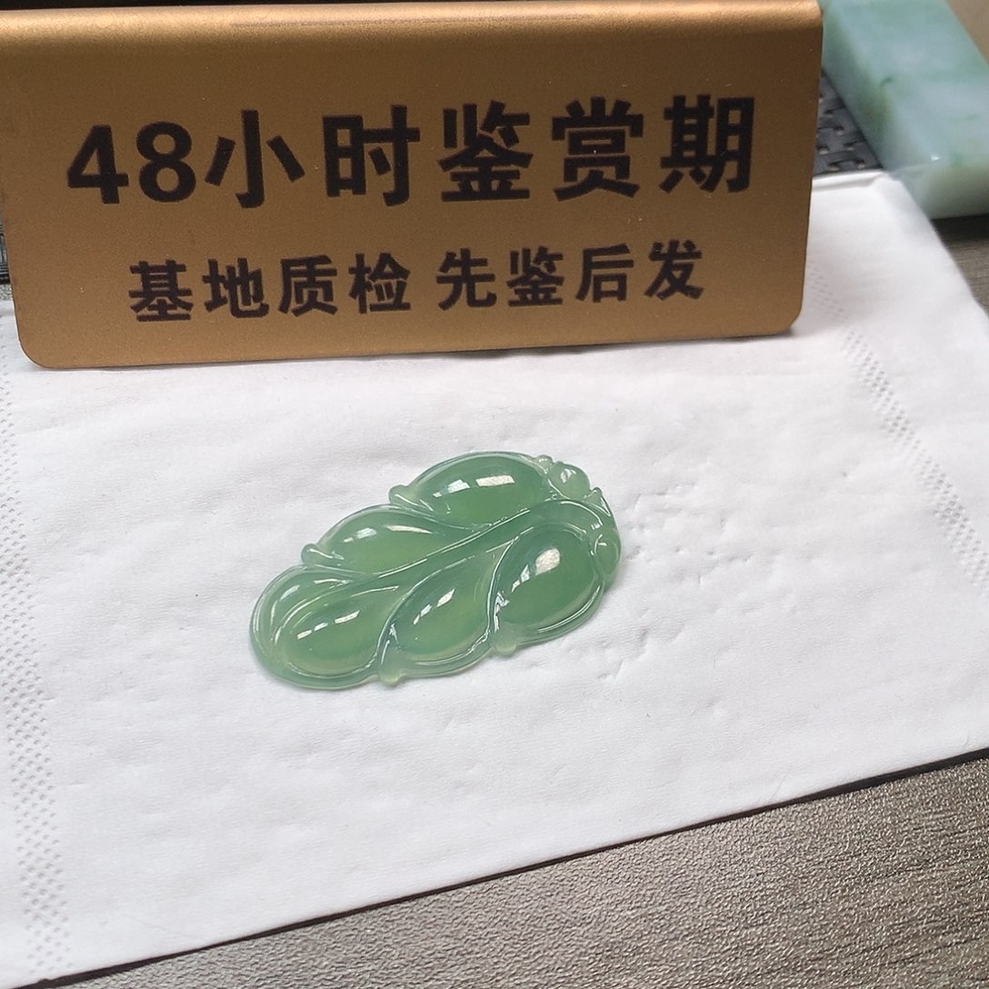 颈饰未镶嵌翡翠叶子
