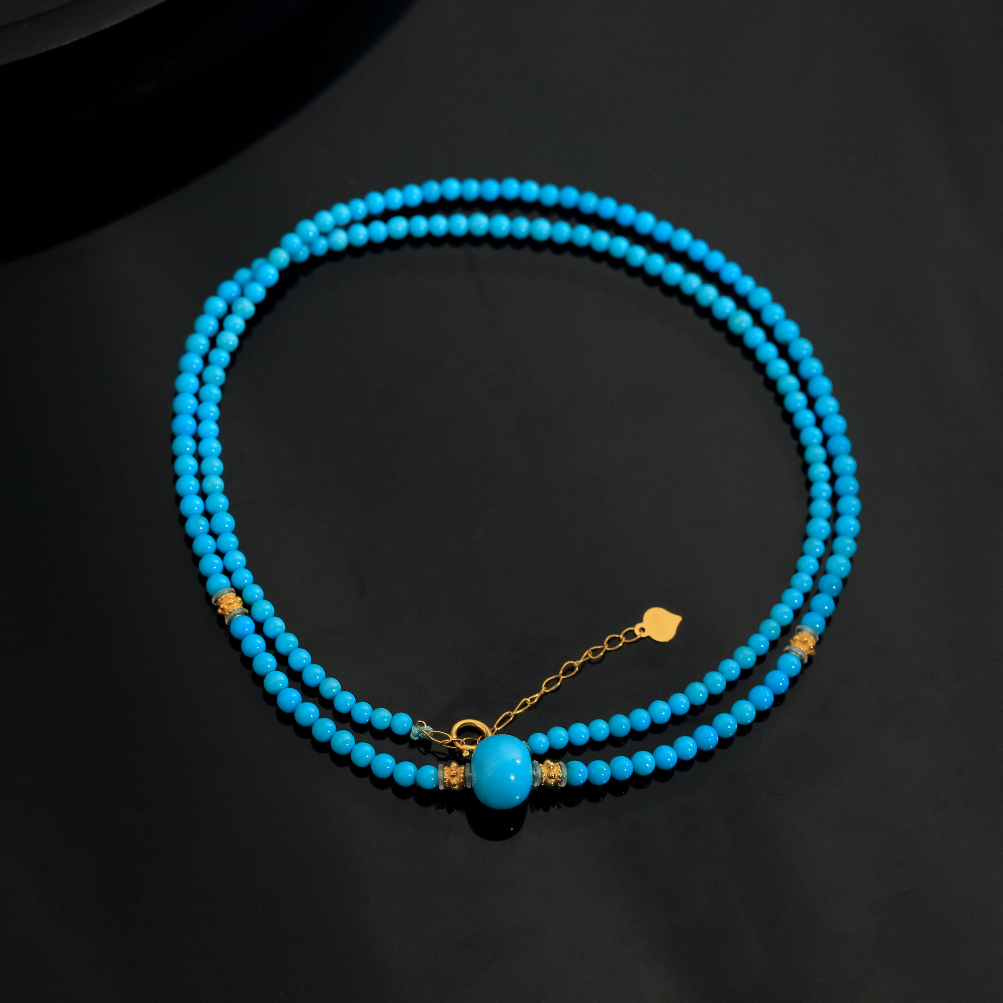 【闫闫专属】安曼博18K金绿松石美松直切项链（2.5-7.5mm）BJH0103A