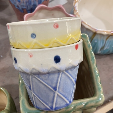 陶瓷冰淇淋紫色，黄色13133113