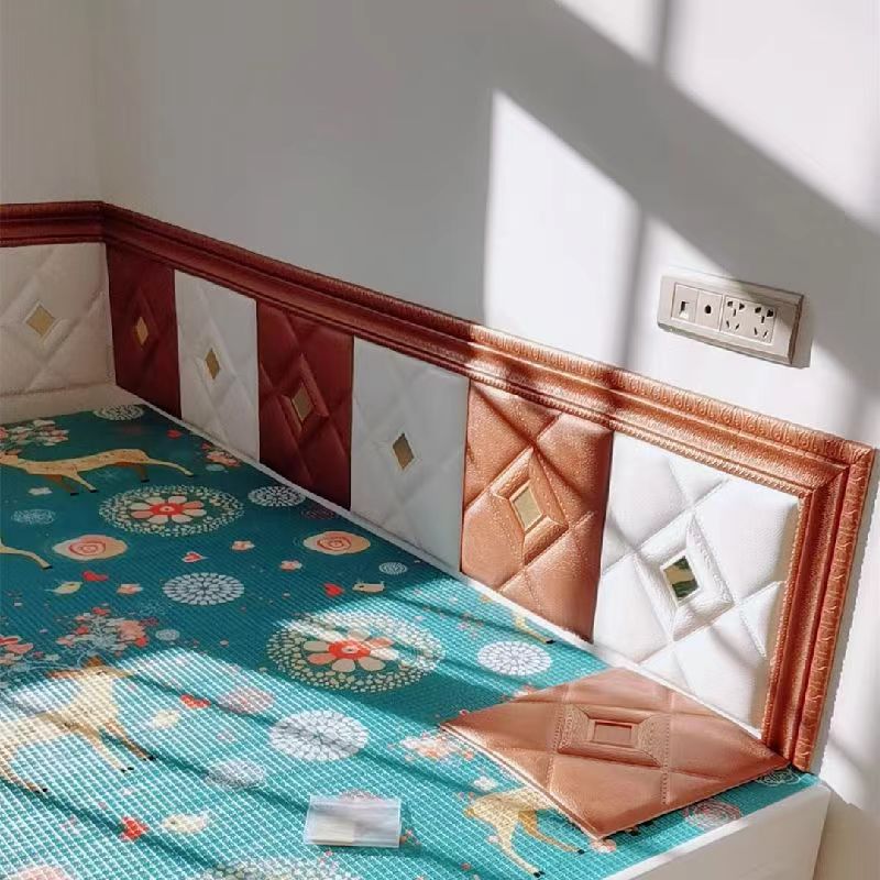 自粘3d立体软包墙贴卧室床头防撞靠垫炕围贴电视墙背景墙装饰墙纸