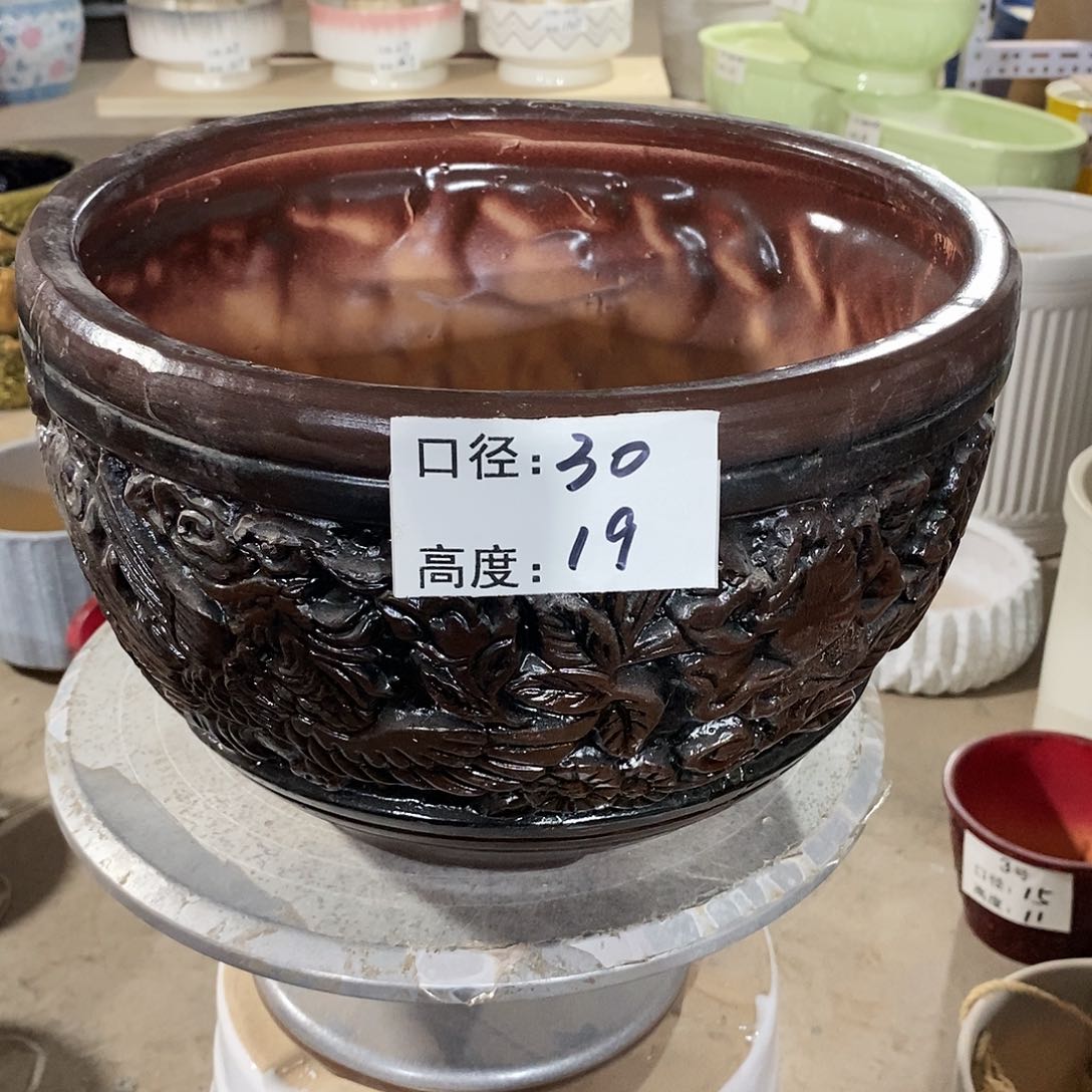 【闪购商品】陶瓷微瑕花盆 -大大大龙凤30×19-1个
