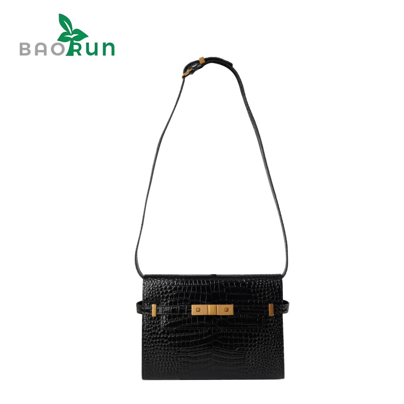 【曼哈顿-牛皮】时尚休闲百搭女士潮流单肩包黑色经典腋下包