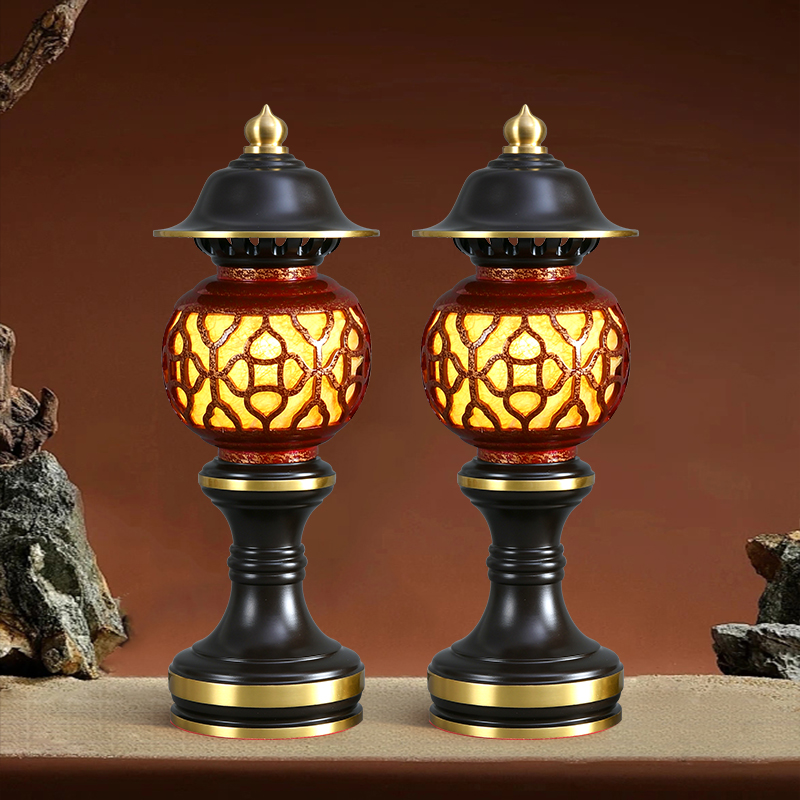 信义达13寸/16.5寸/19寸手染黄铜插电灯长明灯家用桌面摆件