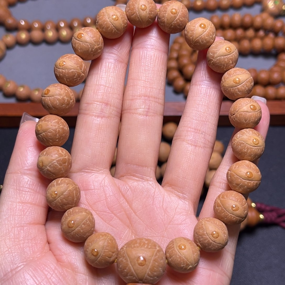 吊坠凤眼菩提12+mm2025精品玉华皮大眼睛手串