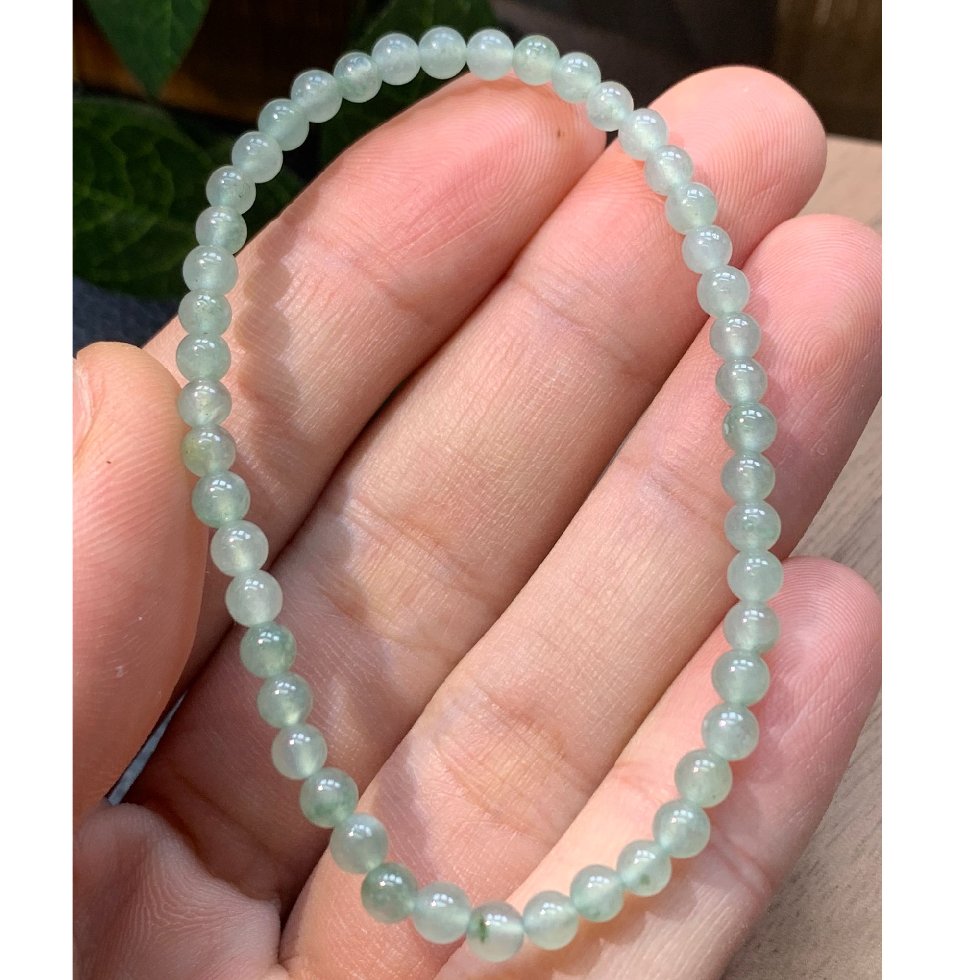 翡翠冰种小米珠手串-457