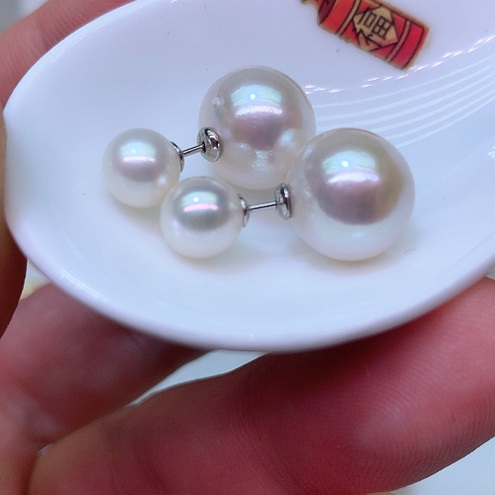 银S925镶嵌耳饰淡水珍珠