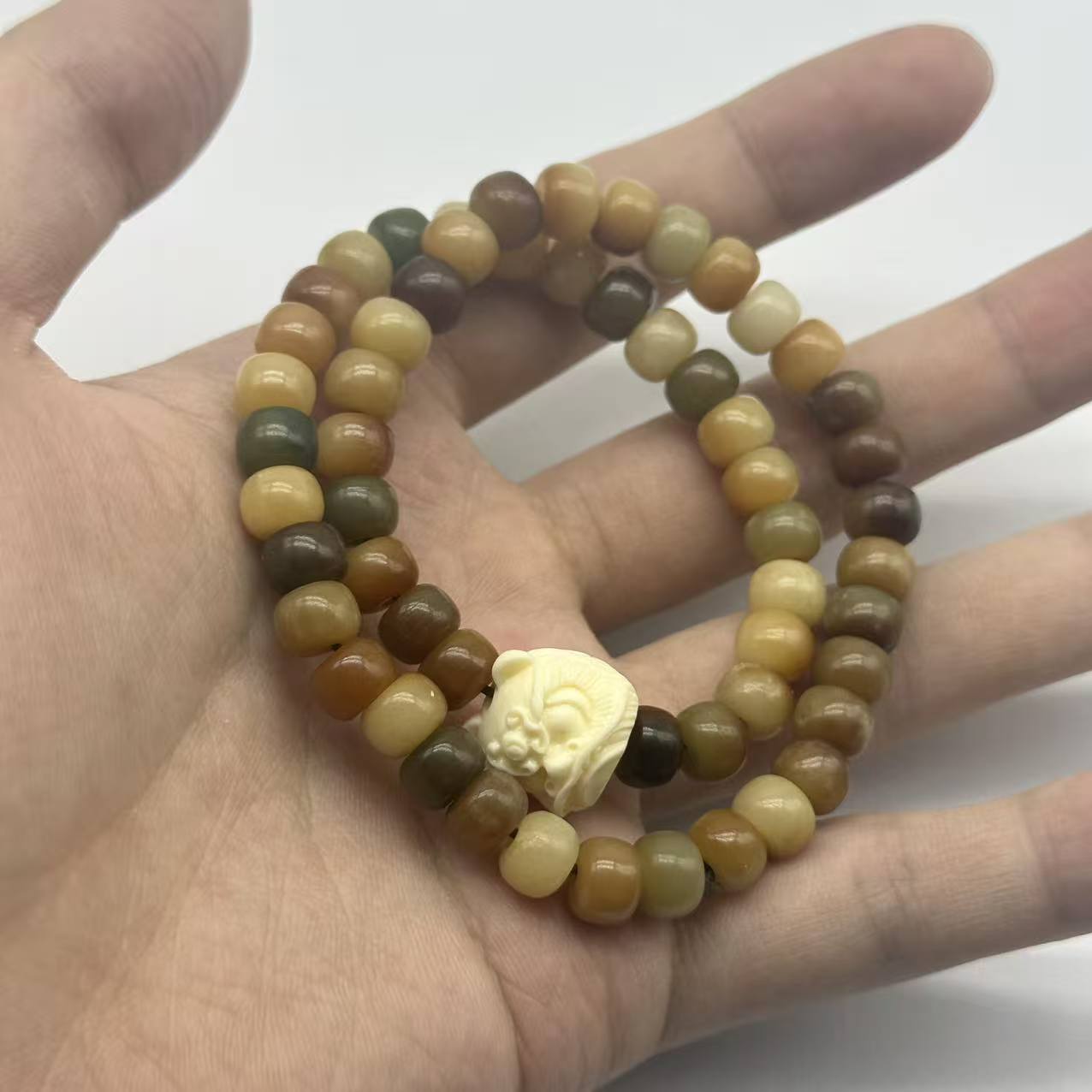 敦煌菩提算盘珠卡6*8雕刻款多圈手串无礼盒菩提根 500