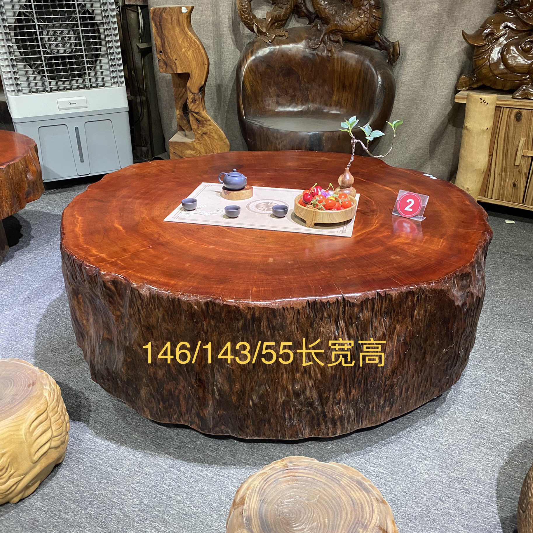 进口天然原木整切 大尺寸无拼接 休闲餐台庭院花园客厅茶台茶几