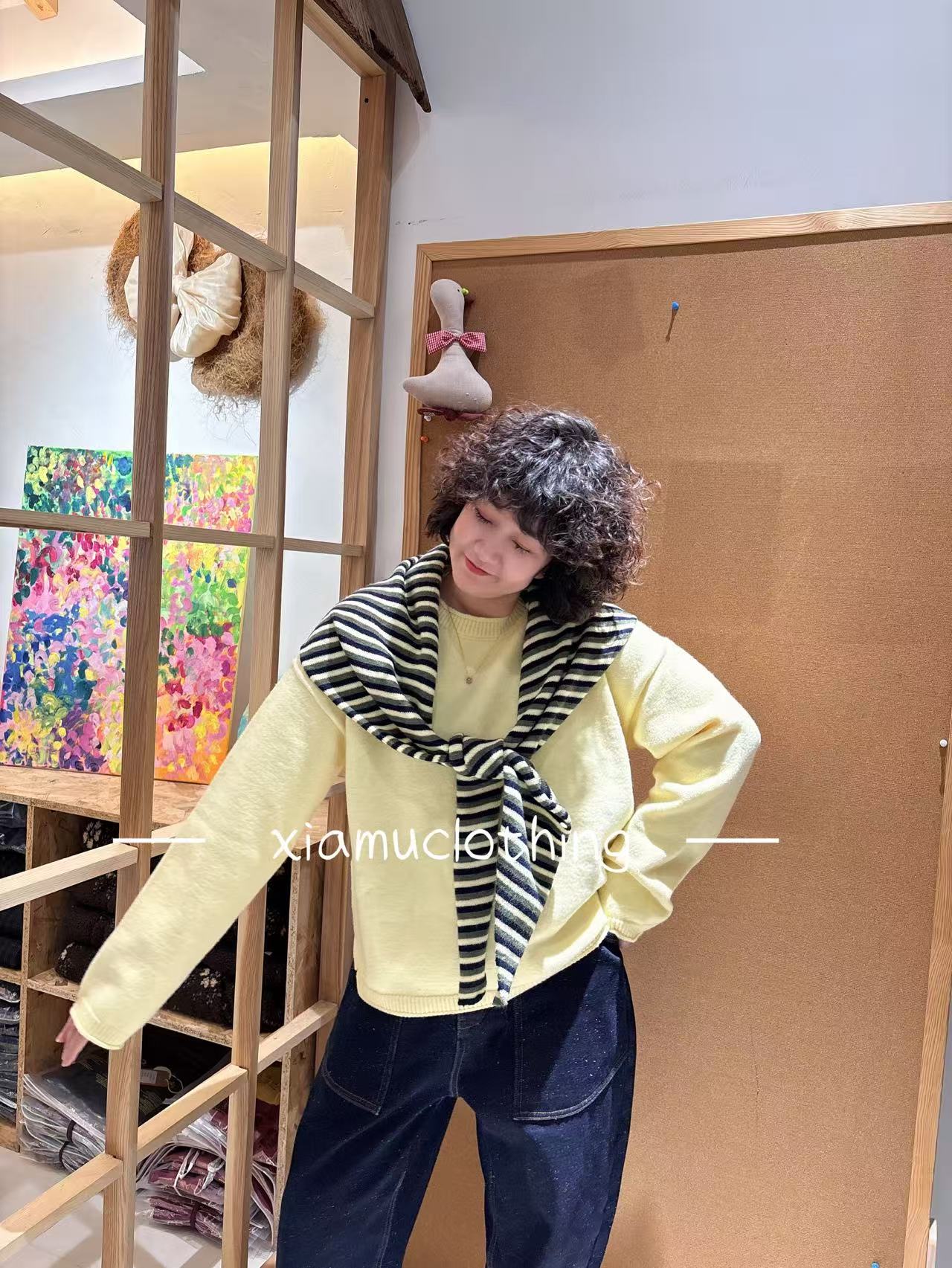 夏沐家洋气俩件套百搭休闲毛衣598（毛衣+围巾)