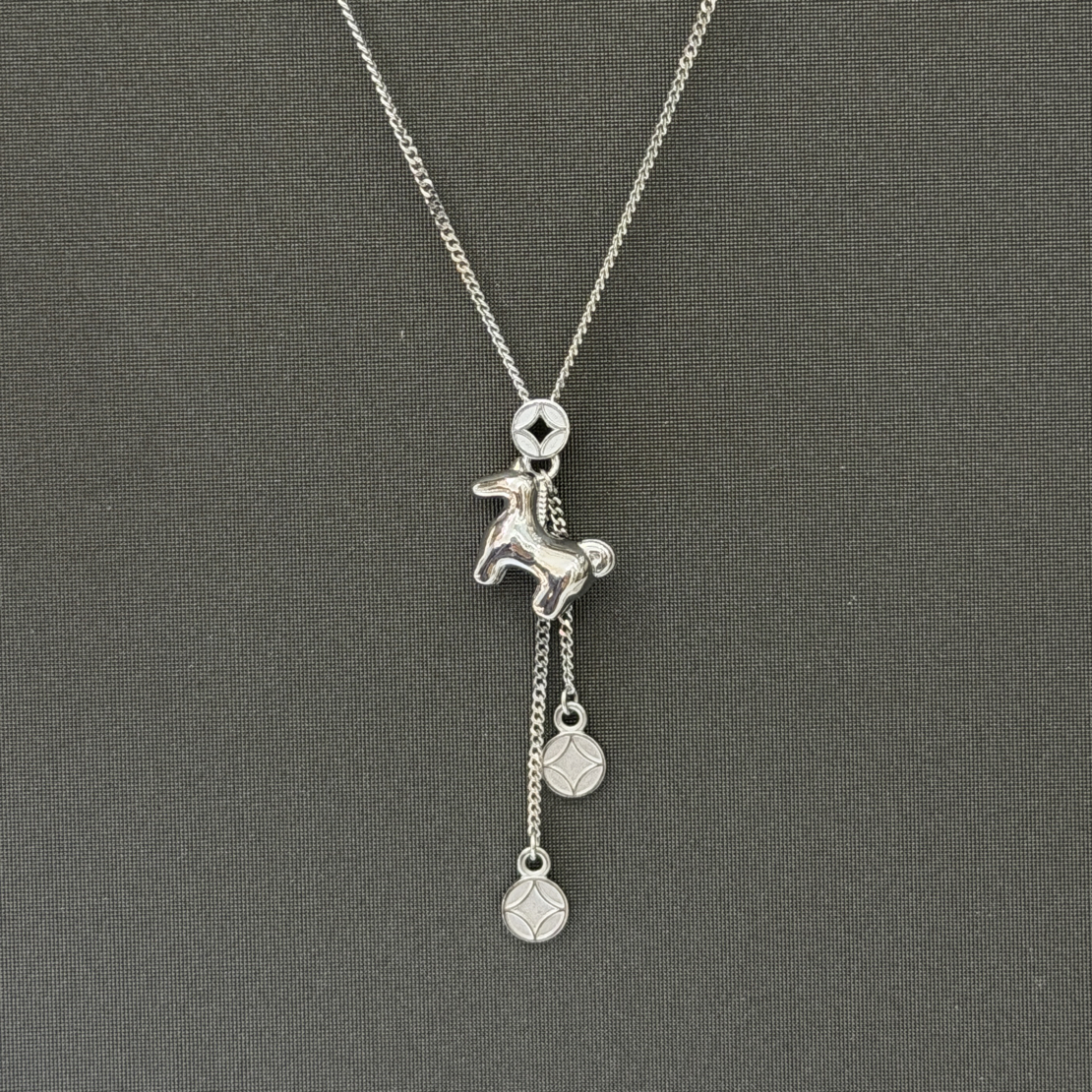 铂金Pt950马上有钱套链生肖马钱币套链送女友7.84