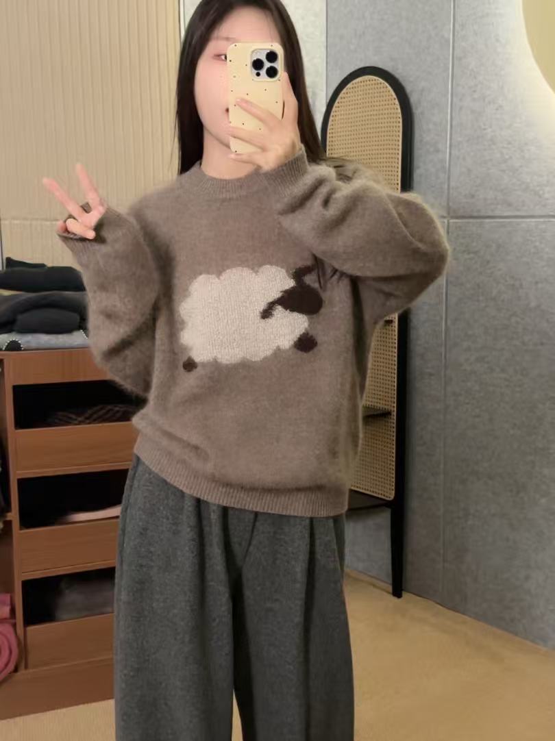【鑫绒毛衣】毛衣韩版女款加厚羊毛衫卡通羊冬季提花Y666-A878