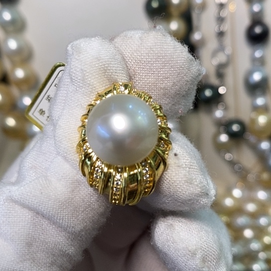 海水珍珠颈饰银S925镶嵌12.3