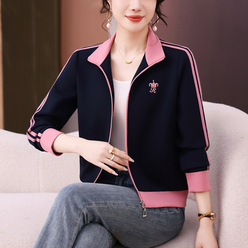 韩版减龄休闲运动套装女2025秋季新款大码立领卫衣运动服两件套装
