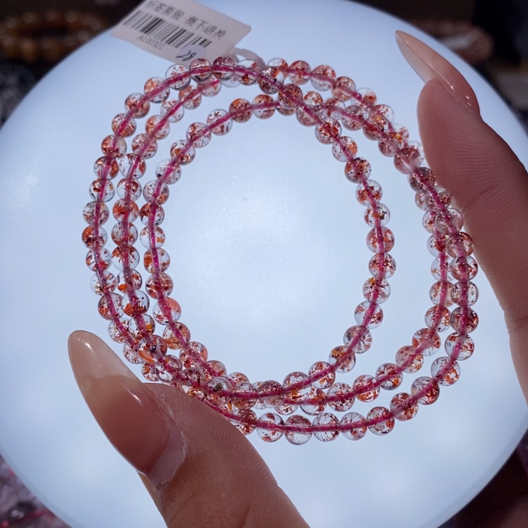 水晶手链未镶嵌我****情金草莓多圈4+