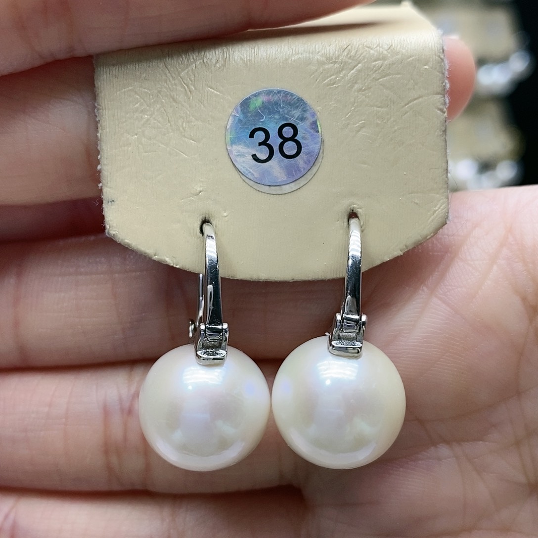 淡水珍珠耳饰银S925镶嵌