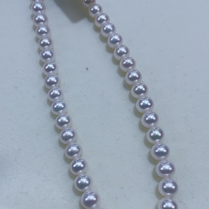 淡水珍珠颈饰银S925镶嵌7-8m干净冷白炫彩