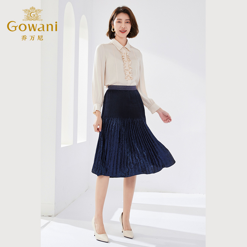 Gowani/乔万尼2025年新款半身裙商场同款网纱设计百搭EM1D127601