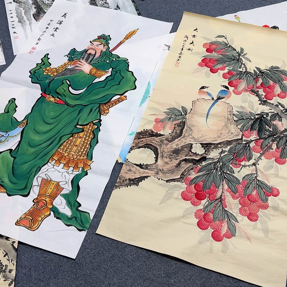 国画?**a尺寸70X138手绘作品 