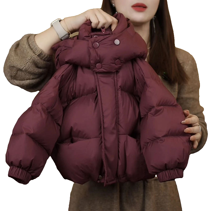 洋气童装女新款2025加厚棉服冬季连帽防寒保暖外套