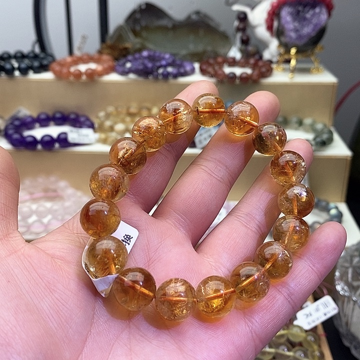 水晶手链未镶嵌黄水晶12.9