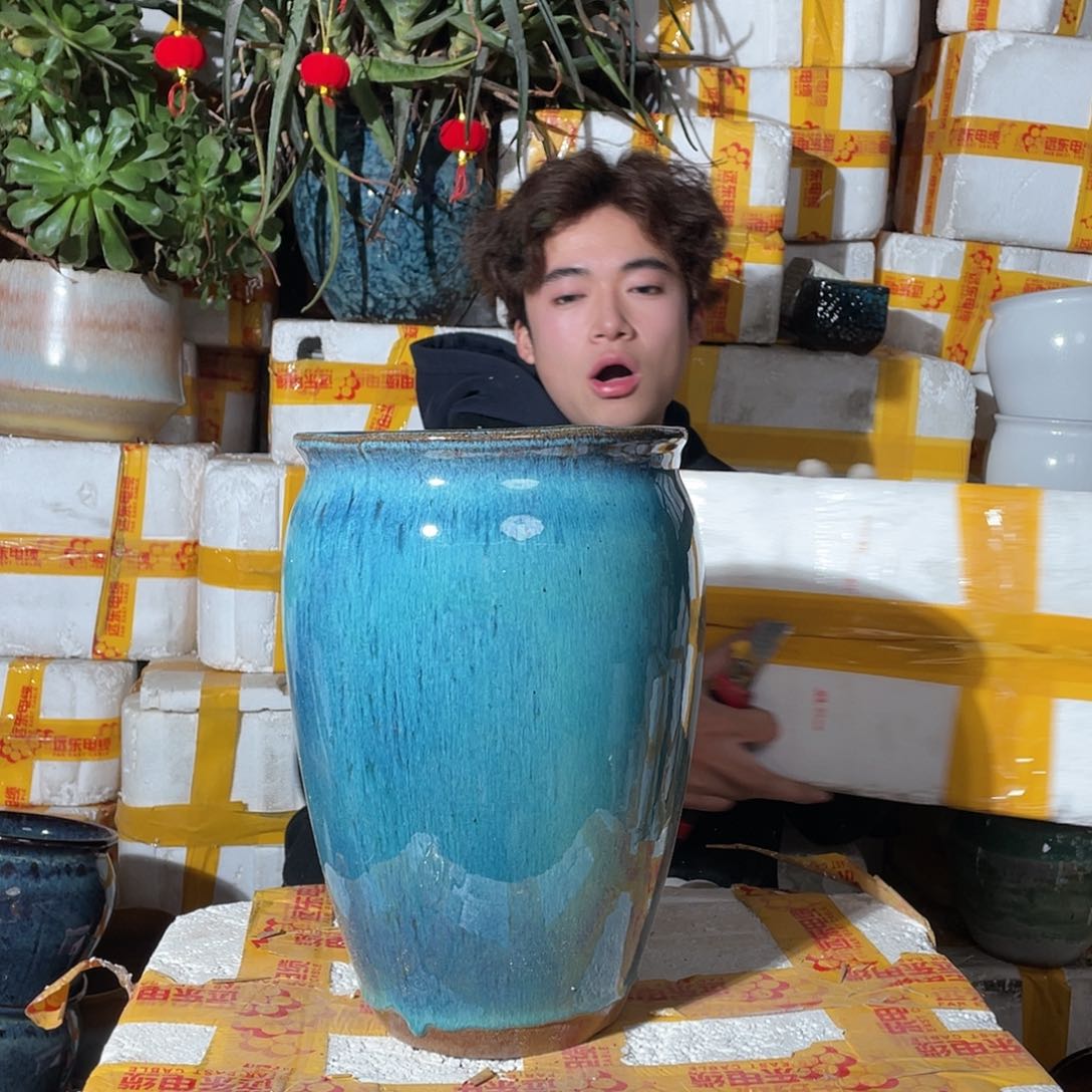 无铅玻璃宜兴紫砂花盆