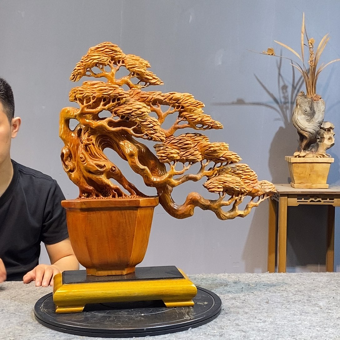 柏木木雕工艺品摆件
