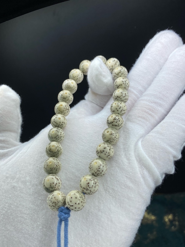 懿缘 S级10石玉小汤圆骨瓷白火龙果一物一图高端星月珠串文玩