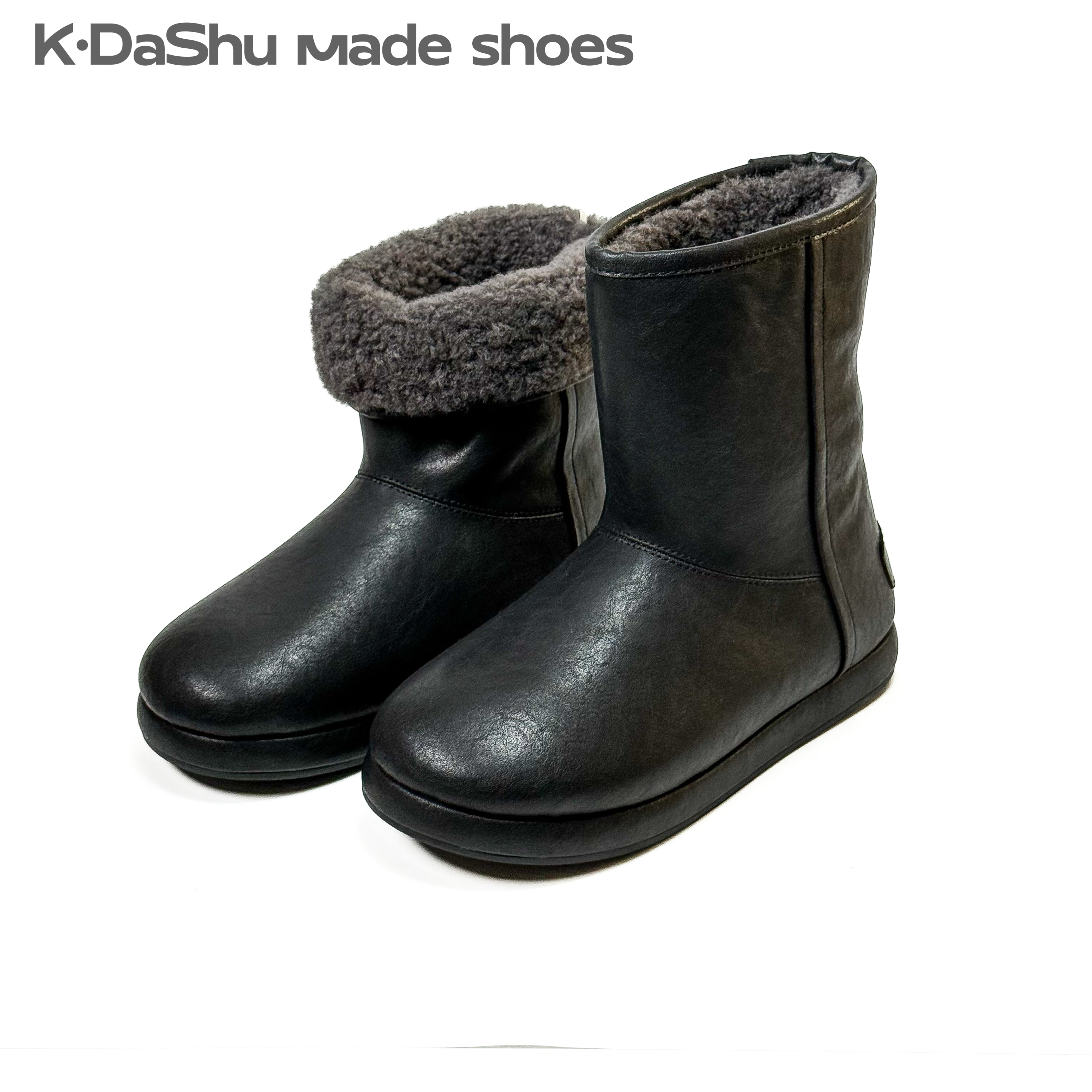 诺丁山｜3公分｜【好打理】牛皮羊毛保暖防滑雪地靴加厚棉短靴女靴