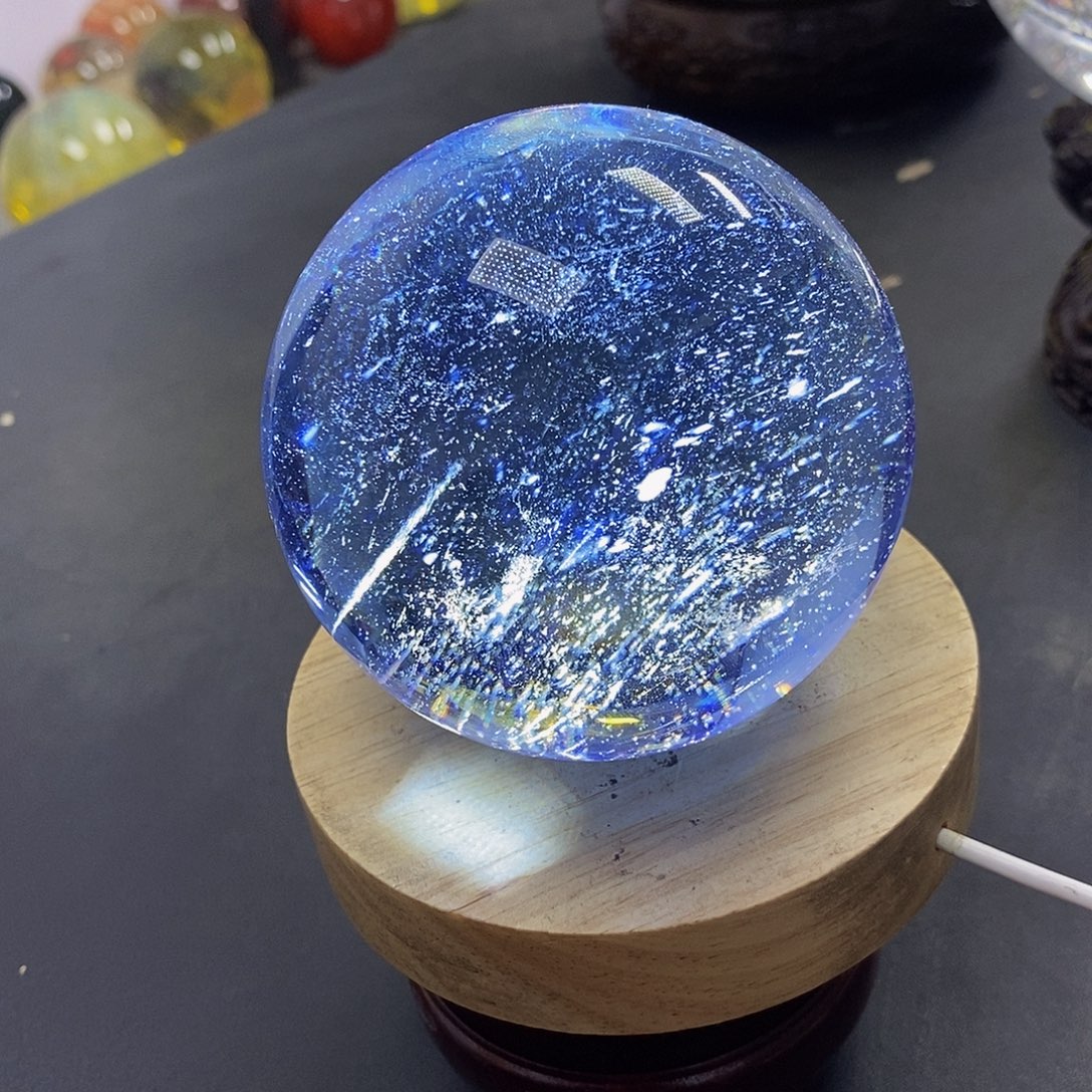 百***姐石材8.3厘米蓝水摆件