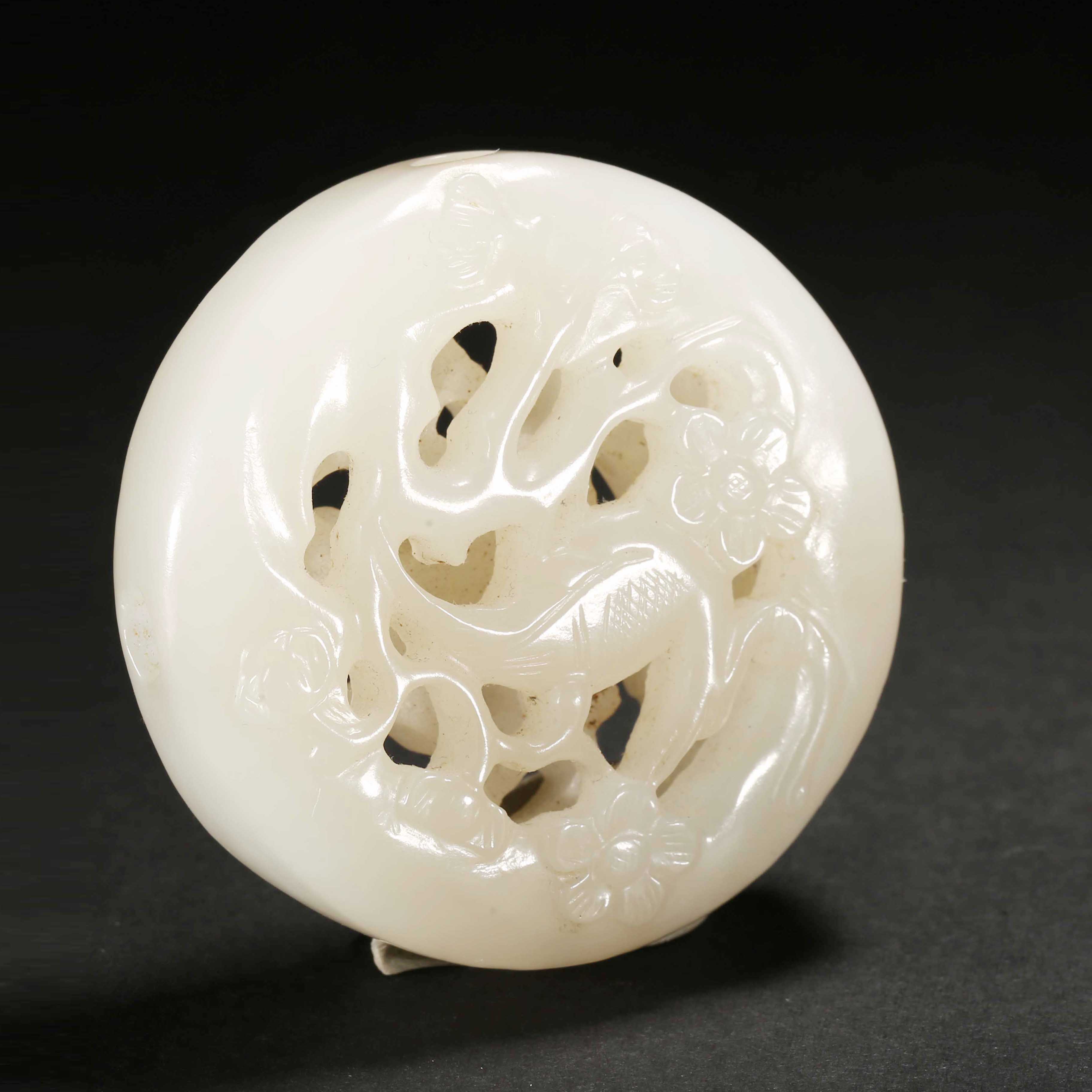 清代*和田玉岁寒三友佩/WBLGR25918021/和田玉【北京文博】