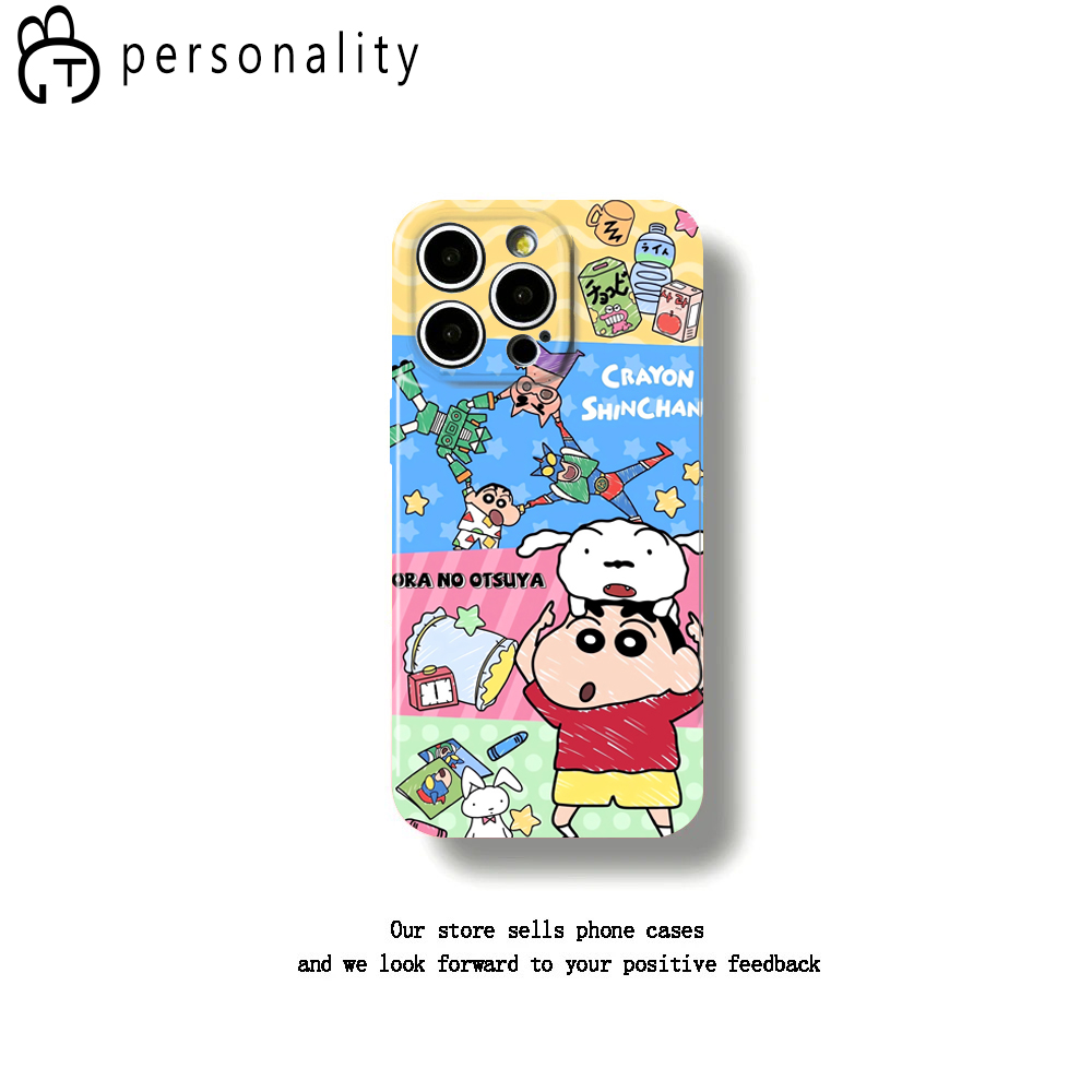 彩色欢乐蜡笔小新适用多品牌全包防摔手机壳创意卡通海绵宝宝ins