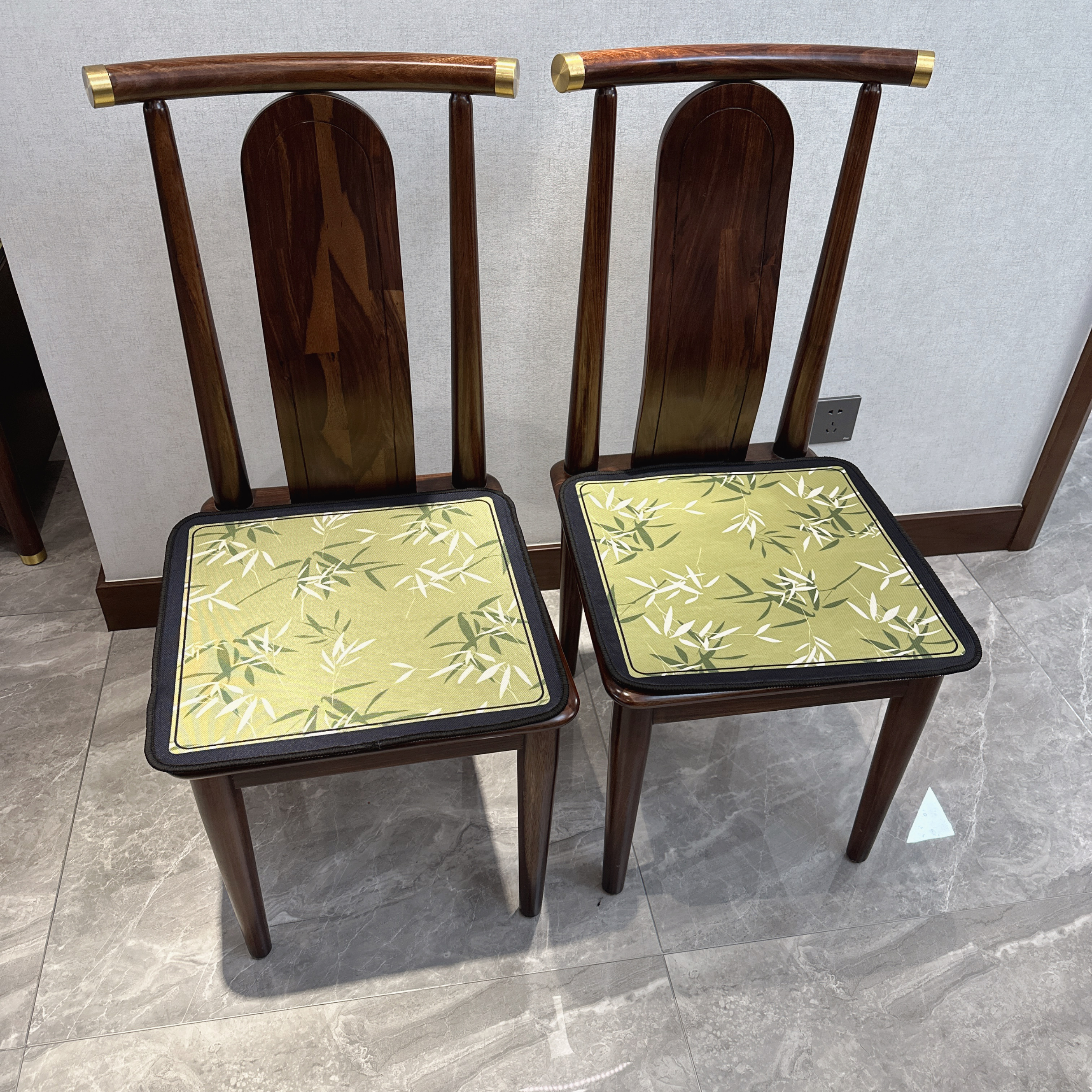 国风竹叶牛奶丝坐垫四季餐椅垫透气座垫四季屁垫凳子垫