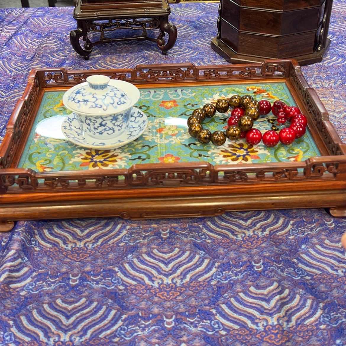 【闪购商品】红酸枝木类成套家具茶盘