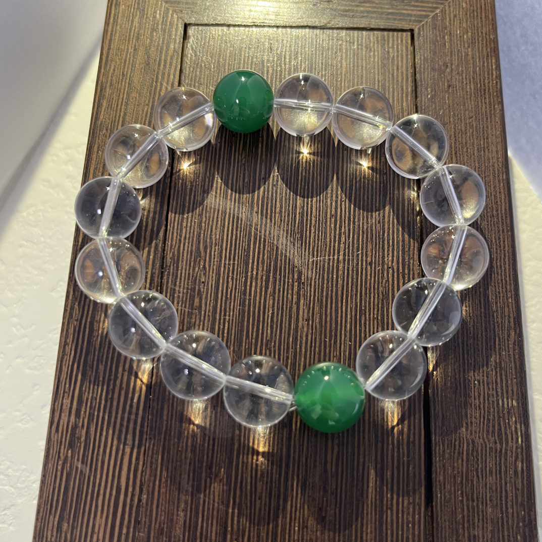 W014天然水晶+玛瑙