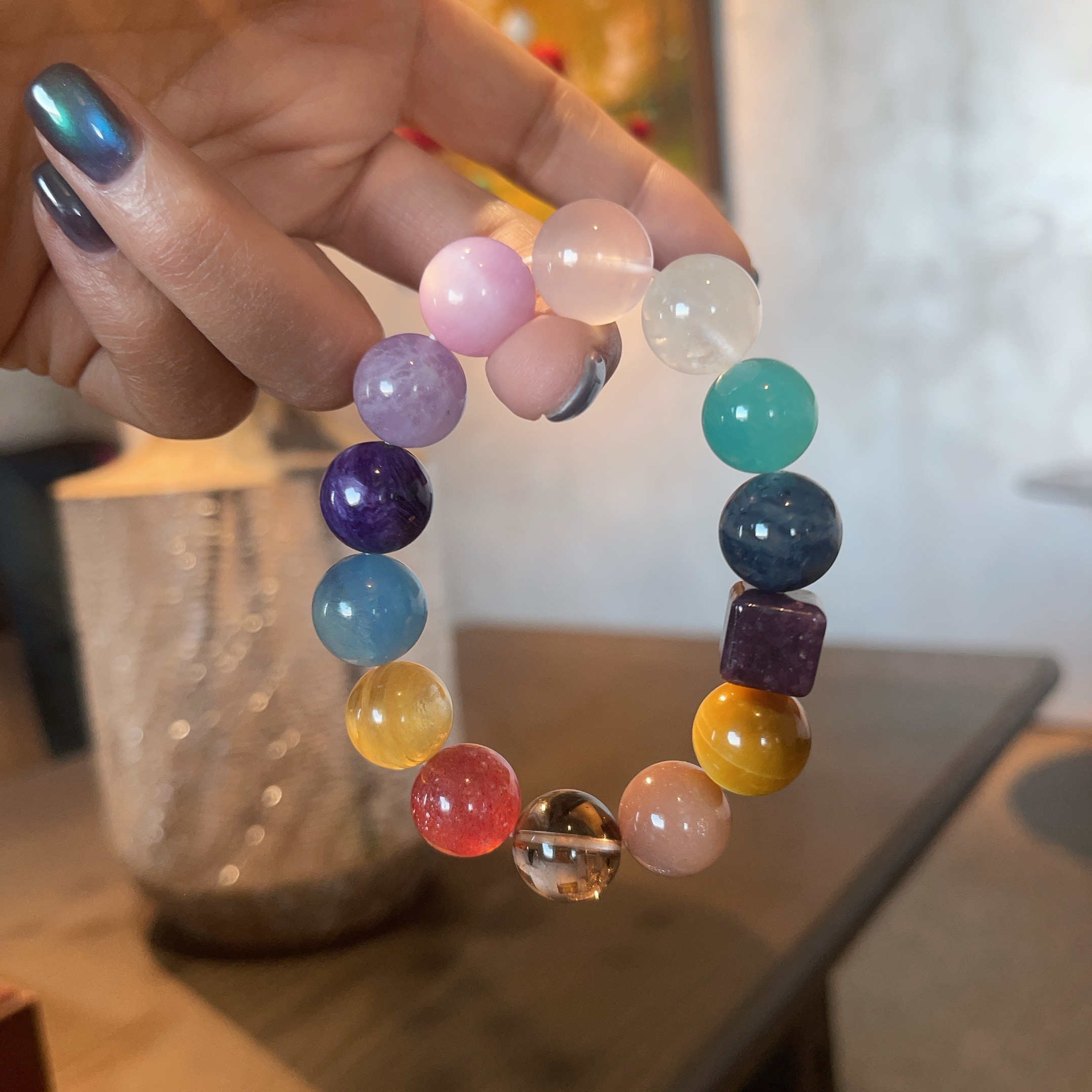 合金仿水晶手链 水晶手串卡13加左右，正常手围