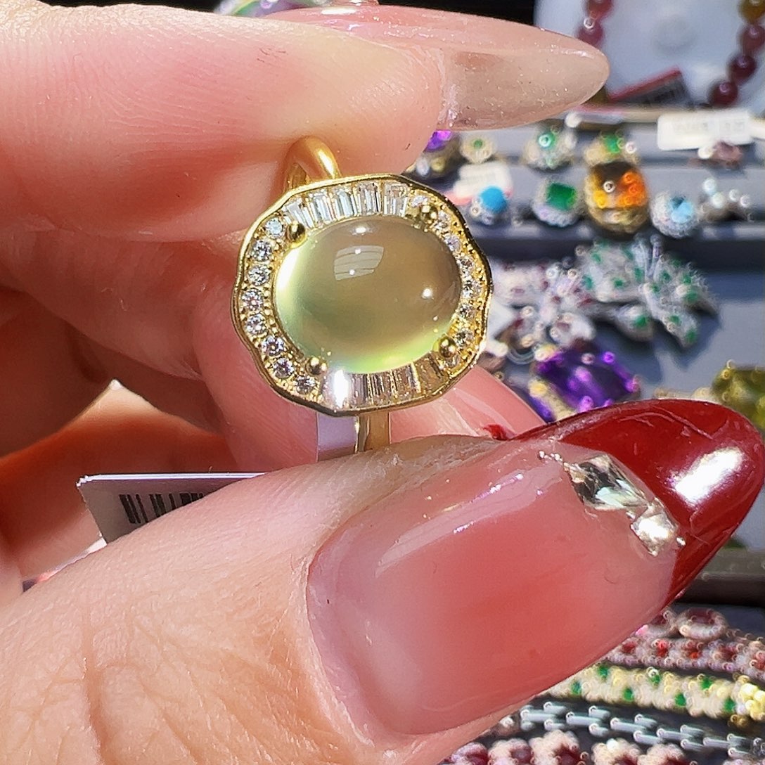 银S925镶嵌葡萄石珠宝半成品