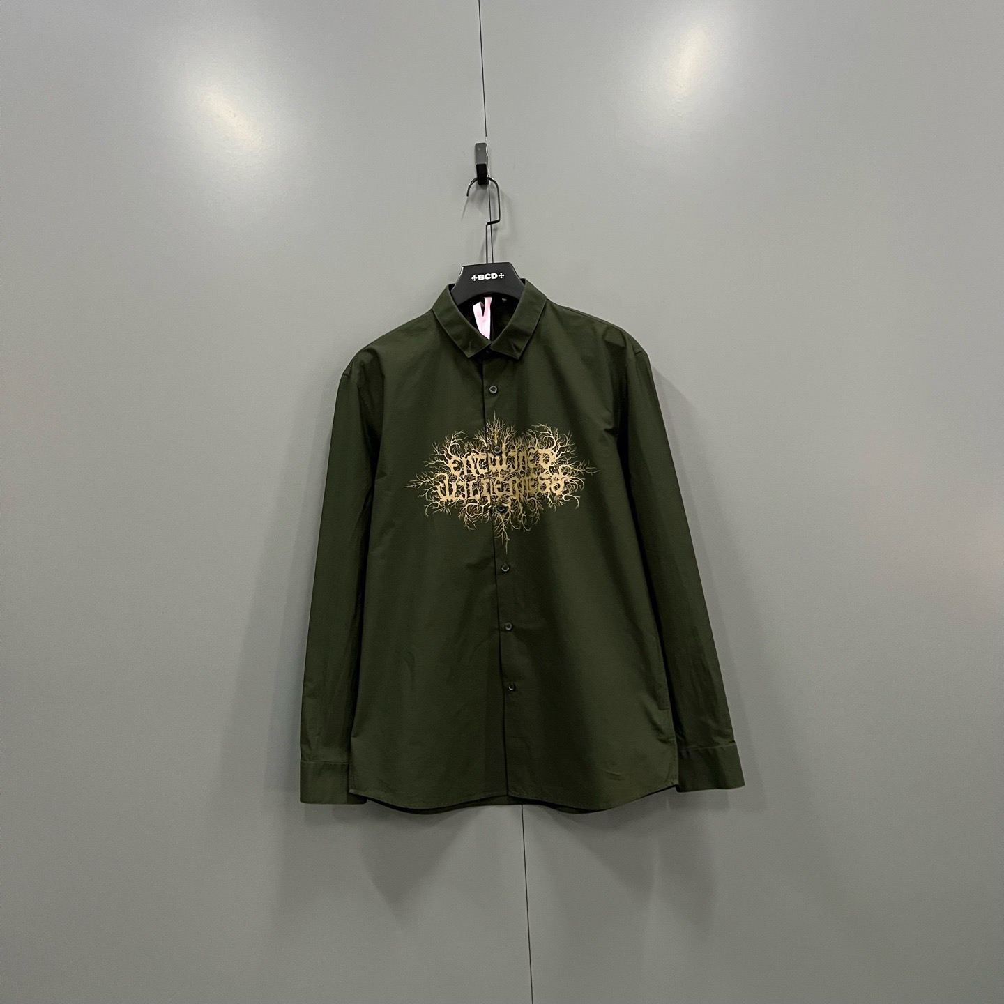 95新 Givenchy/纪梵希 (ll) 军绿图案印花衬衫 41码/700464