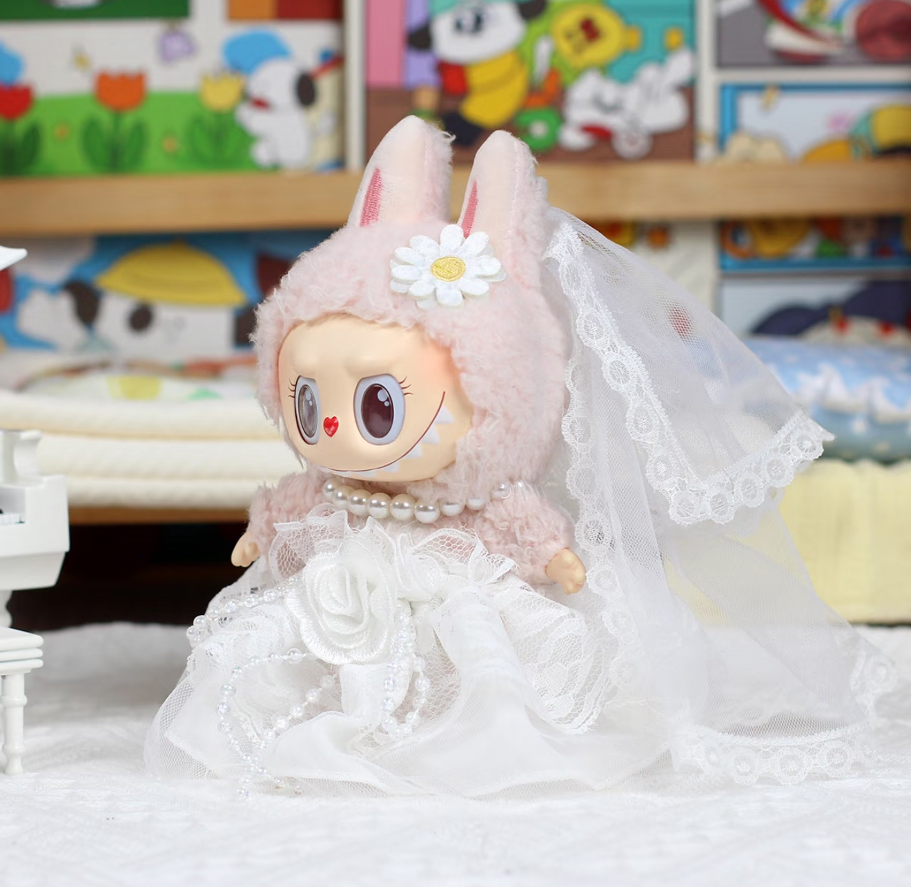 【婚纱套装】Labubu新款婚纱礼服CP套装拉布布娃衣 · 不含娃