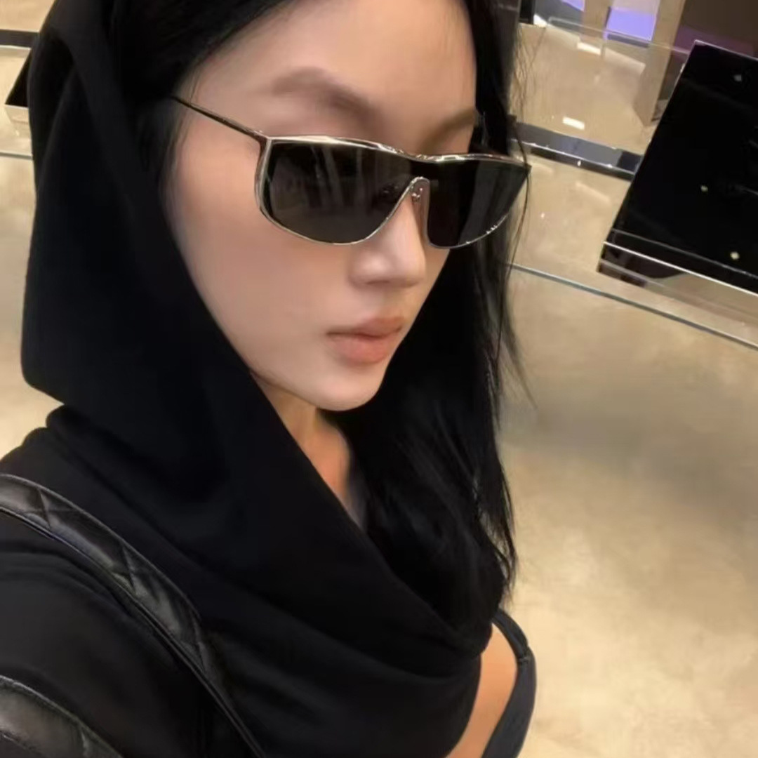 飞行员连体式太阳眼镜女反光水银色墨镜户外防紫外线未来科技感男