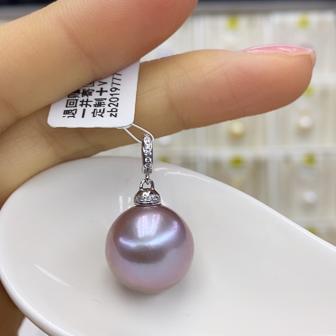 蕾***好银S925镶嵌淡水珍珠吊坠(赠链)