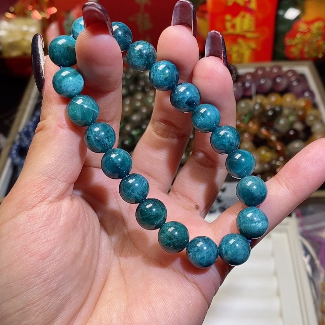 【闪购商品】水晶手串未镶嵌蓝绿嶙灰33